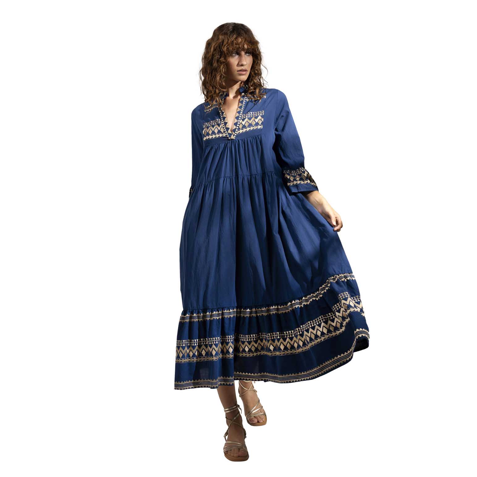 Aether Concept Navy Gold Dress